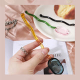 Taooba-Candy-Colored  Glass Stirring Spoon Long Handle Coffee Scoops Stirring Dessert  Juice Glass Spoon Resistant Milk Stirring Rod