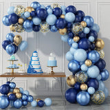 Taooba Color Palette Balloons Garland Arch Set Blue Metal Gold Confetti Ballons Wedding Background Happy Birthday Kids Party Decor Baby Shower Globos