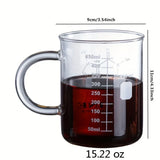 Taooba-Breakfast Milk Cup Coffee Mug Tea Cup Caffeine Beaker Graduated Beaker Mug with Handle Multi-Function Food Grade Measuring Cup