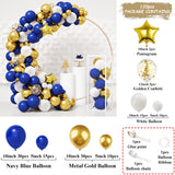 Taooba Color Palette White Navy Blue Metallic Gold Balloon Set Confetti Globos Arch Wedding Birthday Decoration Graduation Celebration Party Supplies