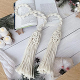 Taooba-Handwoven Macrame Curtain Tie Backs Cotton Rope Tassels Pendant Curtain Strapping  Bohemia Curtain Accesorios Wall Decoration