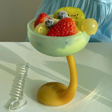 Taooba-Cute Duck Palm Goblet Dessert Glass Mug Ice Cream Cup Colored Borosilicate Glass Cup Cereal Bowl Cocktail Glass