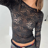 Taooba Liza Backless Long Sleeve Lace Top