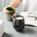 Taooba-480ml Creative Japanese style Kiln Glaze Coffee Mug Office Household Gradient Retro Ceramic Cup Breakfast Milk Cups Water Cup