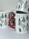 Taooba-New Christmas Mug, Large Capacity Water Cup Handle, Ceramic Cup, Holiday Gift Cute and Fun Unique Kitchenware