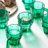 Taooba-Nordic Cactus Glass Cup Household  Water Glass Mug 4/6 Pcs Set Stackable Green Tumbler Glassware With Box Package Gift Cups