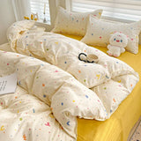 Taooba Summer Bedding Set 2024 Ins Twin Queen Duvet Cover Flat Sheet Pillowcase No Filler Girl Boys Hotel Home Bed Linens