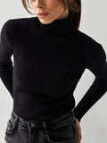 Taooba-2023 Autumn Winter Turtleneck Knitted Sweater Women Fashion Solid Color Pullovers Female Casual Long Sleeve High Elastic Jumpers