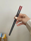 Taooba-Creative Sugar Bean Alloy Chopsticks Portable Chopsticks Moisture-proof and Mouldproof Household Chopsticks Set Cute Tableware