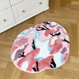 Taooba Christmas Gift Dream Moss Tufted Rug Pink Gril Room Anti-Slip Trippy Bedroom Handmade Flocking Rug Carpet Living Room Entrance Rug Home Decor