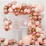 Pink Rose Gold Balloon Garland Arch Kit Macaron Orange balloons Confetti Wedding Birthday Baby Shower Party Decor