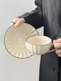 Taooba--Retro Coffee Cup And Plate Set Ceramic Mug High-end Exquisite Latte Cup High-end Afternoon Tea Set