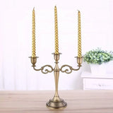 Taooba-Candle Holders 3-arms/5-arms Bronze Metal Wedding Candlestick home Decoration Candle Stand Light Holder for Home Decor