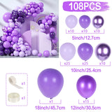 Purple Gold Balloon Garland Arch Kit Birthday Party Decor Girl Baby Shower Latex Ballon Chain Wedding Party Decorations