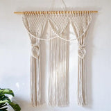 Taooba-Handmade Macrame Cotton Curtain Cotton Bohemia Macrame Tapetsry Bedside Wall Hanging Tapestry Door Window Curtain Beho Decor