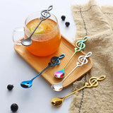 1pc Stainless Steel Coffee Stirring Spoon mini Mug Spoon Teaspoons Music Bar Ice Cream Creative Gift Spoon Kitchen Tableware