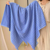Taooba-Retro Striped Combed  Cotton Towel  Soft Cozy Yarn Dyed  Face Towel  Bathroom Super Absorption Towel  Adult  Household Towel