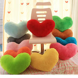 Taooba-Heart-shaped Pillow Plush Solid Colour  Blocked Pink Green Red Yellow Love Pillow Sofa Decoration Cushion