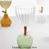 Taooba-Fruit Stem Goblet Glass Cocktail Glass Wine Glass Cup Ice Cream Dessert Glass Drinking Glasses