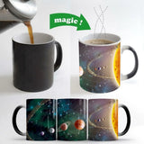 Taooba-1pc Solar System Color Changing Coffee Mug Ceramic Coffee Cup Planets Heat Sensitive Water Cup Summer Winter Drinkware Funny Mug