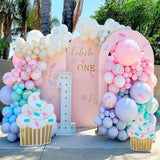 Taooba Color Palette Macaron Rainbow Balloon Garland Arch Kit Girls Pastel Wedding Happy Birthday Party Pink Balloons Baby Shower Decoration Kid Gift