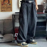 Taooba-Baggy Jeans Men Black Wide Denim Pants Oversize Cargo Korean Fashion Male Clothes Streetwear Trousers Sweatpants