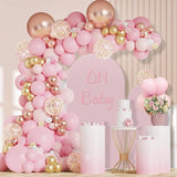 Macaron Pink Balloon Garland Arch Kit Kids Happy Birthday Metal Rose Gold Confetti Balloons Wedding Party Baby Shower Decoration