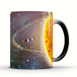 Taooba-1pc Solar System Color Changing Coffee Mug Ceramic Coffee Cup Planets Heat Sensitive Water Cup Summer Winter Drinkware Funny Mug