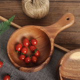 Taooba-Wooden single handle wooden bowl household kimchi bowl fruit salad bowl water scoop kitchen cooking tool