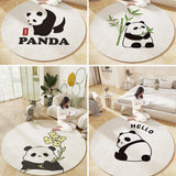 Living Room Carpet Fluffy Plush Round Home Decoration Panda Children's Bedroom Rug Anti-skid Coffee Table Floor Mat Customized