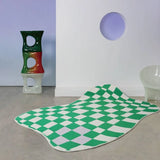 Nordic Style Checkerboard Plush Living Room Carpet Irregular Shaped Creative Home Decoration Girl Bedroom Sofa Lounge Large Rugs