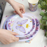 Purple Butterfly Disposable Tableware Decorative Butterfly Birthday Party Decoration For Girl Baby Shower Gift Butterflies Decor