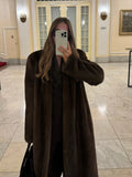 Taooba Women's Luxury Soft Thicken Warm Hairy Faux Fox Fur Coat Fashion Oversized Brown Long Sleeve Fluffy Jacket 2024 Lady Streetwear