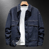 Taooba Male Jean Coats Cargo Biker Men's Denim Jacket Motorcycle Autumn Washed Fashion Low Price Korean Style High Quality Large Size