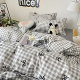 Taooba Ins Nordic Duvet Cover Set 2024 Summer New Twin Queen Size Kids Adult Flat Sheet Pillowcase No Filler Fashion Bed Linens