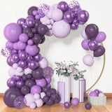 110pcs Purple Balloon Arch White Sand Metal Light Purple Pastel Pale Pinkish Purple Balloon Garland for Wedding Birtday Decor