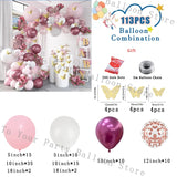 Taooba Color Palette Pink Balloon Garland Kit White Chrome Gold Balloon Arch Baby Shower Birthday Bridal Shower Wedding Party Decoration Latex Globos