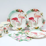 Hawaii Tableware Party Luau Pink Flamingo Party Decor Paper Plate Cup Napkin Birthday Party Summer Hawaii Hawaiian Party Supplie