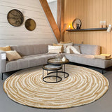 Living Room Carpet Home Decoration High Quality Natural Jute Traditional Hand Knitting Rug Soft Round Wear Resistant Durable Mat