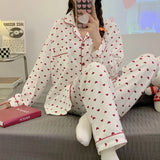 Taooba Korean Cute Kawaii Women Sleep Pajamas Classic Casual Fashion Spring New Y2k Home Clothes Cartoon Print Sweet Style Lady Lounges