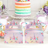 4pcs Candy Boxes Gift Packing Boxes Rainbow Unicorn Birthday Party Decoration Gift Candy Cookie Boxes Baby Shower Party Supplies