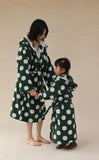 Taooba Parent child polka dot style bathrobe, long staple cotton hooded children's and adult hotel home bathrobe