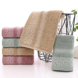 Taooba-Soft Cotton Geometric Towel Set, Absorbent Towel, 3 Piece Set, New, 2024