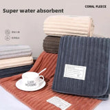 Taooba-Coral Velvet Bath Towel, Extra Thick, Water Absorbent, Quick-Drying, Beach Towel, Large, New, 2024