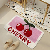 Taooba-Cherry Parter Letter Tufted Carpet Mat Soft Fluffy Thick Tuftting Room Entry DoorMat Anti-slip Rug Entrance Floor Mat