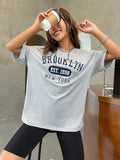 Taooba-Brooklyn EST.1998 NEW YORK City Printed T-Shirt Female Cotton Breathable Short Sleeve Summer High Quality Brand Streetwear Women