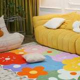 Living Room Carpet Large Area Home Decoration Flowers Fluffy Plush Bedroom Bedside Rug Soft Non-slip Lounge Coffee Table Mat 카펫