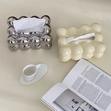 Self Made Design Cute Ball Ceramic Paper Towel Storage Box Silver Milk Yellow Paper Drawer Bubble Drawer Paper Towel Storage