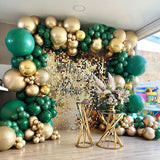 Metal Green Gold Balloon Garland Arch Kit Kids Birthday Wedding Party Matte Black White Latex Balloons Baby Shower Decorations