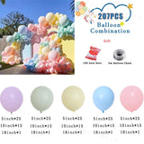 Taooba Color Palette Metallic Blue Silver Balloons Garland Arch Kit Starburst Foil Balloons Birthday Party Kids Baby Shower Party Decorations Wedding